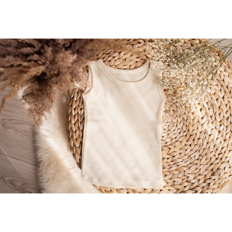 Undershirt for babies and kids from 100 Merino wool GREEN ROSE